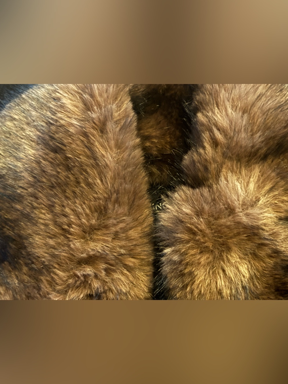 MANGO Black Wool Coat with Brown Fur Collar - Picture 7 of 11